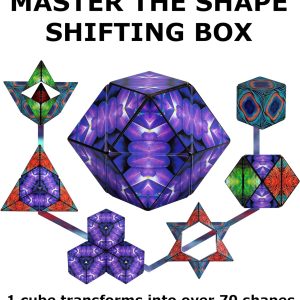 Shape shifting box with rare earth magnets transforms to over 70 shapes.