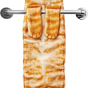 Cute decorative orange cat hand towels as gift for cat lovers.