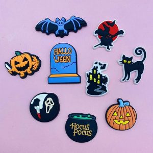 Halloween Horror Shoe Charms Skull Horror Shoe Decoration Charms, Shoe Pins Accessories Charms for Teens Boys Girls Wristband Bracelet
