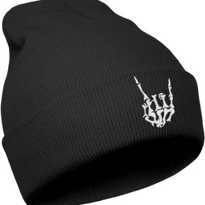 Goth Knit Beanie Hats for Men Women Cool Emo Gothic Birthday Christmas Skeleton .Gifts Presents WinterHalloween Skull