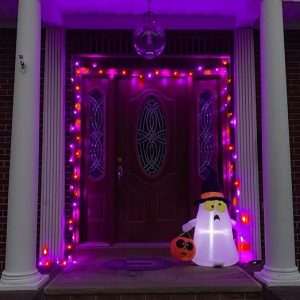 Vibrant Orange-Purple Halloween Lights: 66FT LED String Lights with 8 Modes, Waterproof Outdoor Fairy Lights – Perfect for Spooky Yard and Room