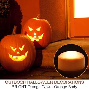 Spooktacular Wireless Pumpkin Lights for Haunting Outdoor Decor – Set of 2 LED Lanterns with Remote!