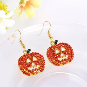 Spooky Smiles: Hypoallergenic Crystal Pumpkin Earrings for a Festive Halloween Look!