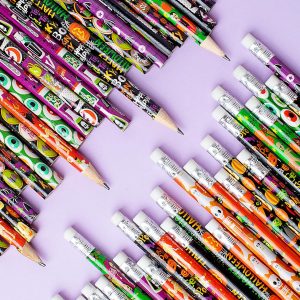 Halloween Pencil Set: Assorted Designs & Colors for Kids’ Party Favors & Gifts