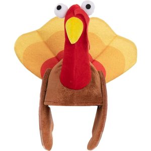 Turkey cap 2-pack – Silly hats for Thanksgiving events, decorations, dress-up parties and costumes.