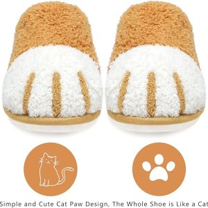 Winter Soft Cozy Booties Non-Slip Slip-on Shoes for Girls,Cute Animal Slippers for Women