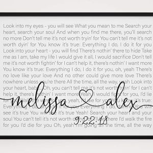 anniversary gift for husband custom song lyrics print