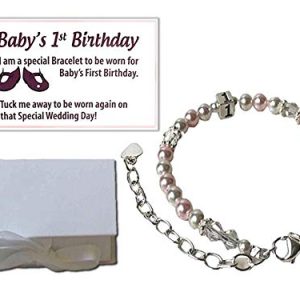 baby s 1st birthday bracelet set with poem card and gift box