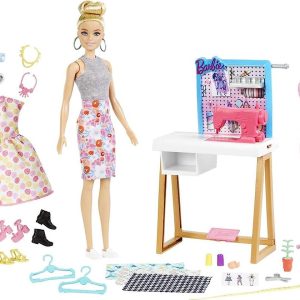 barbie fashion designer doll with accessories studio playset