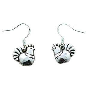 chicken earrings chicken farmer gifts sterling silver hooks chicken jewelry