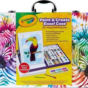 crayola table top easel art kit 65 pcs kids painting set