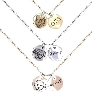 custom pet memorial jewelry necklace cat dog lover gift