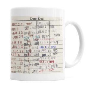 due date card coffee mug gift for readers librarians