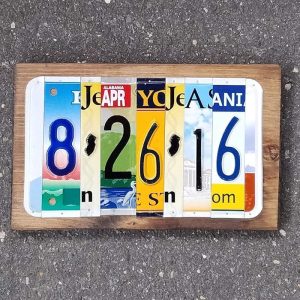jersey plate art anniversary birthday gift with license plate sign