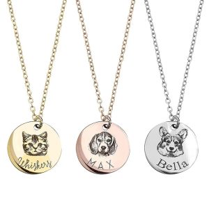 personalized pet portrait necklace customizable gift for women lcn ap