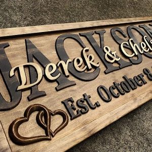 personalized wedding gift last name wood sign 5 year anniversary