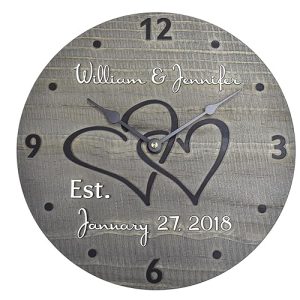 personalized wooden wall clock 11 inch handmade wood anniversary gift