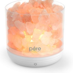 pureglow usb salt lamp pink himalayan salt rocks 5 level dimmer 2 bulbs