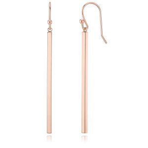 rose gold plated bar dangle earrings