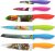 Colorful knife set with animal designs as gift for animal lovers.