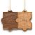 Wood Puzzle Piece Ornament Pair, Personalized Love Ornament, Christmas Gift
